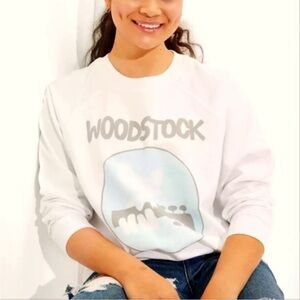 Woodstock White Graphic Sweatshirt